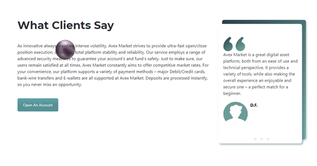 what clients say about Avex Market 