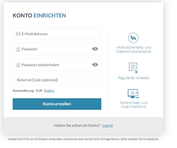 Es gibt größere Herausforderungen als ein Konto bei Trade.com zu eröffnen.